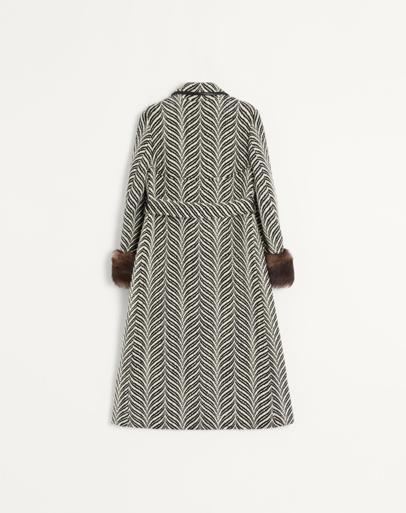 Valentino WOOL CLOTH COAT WITH FAUVE ECLAT ANIMAL PRINT outlook