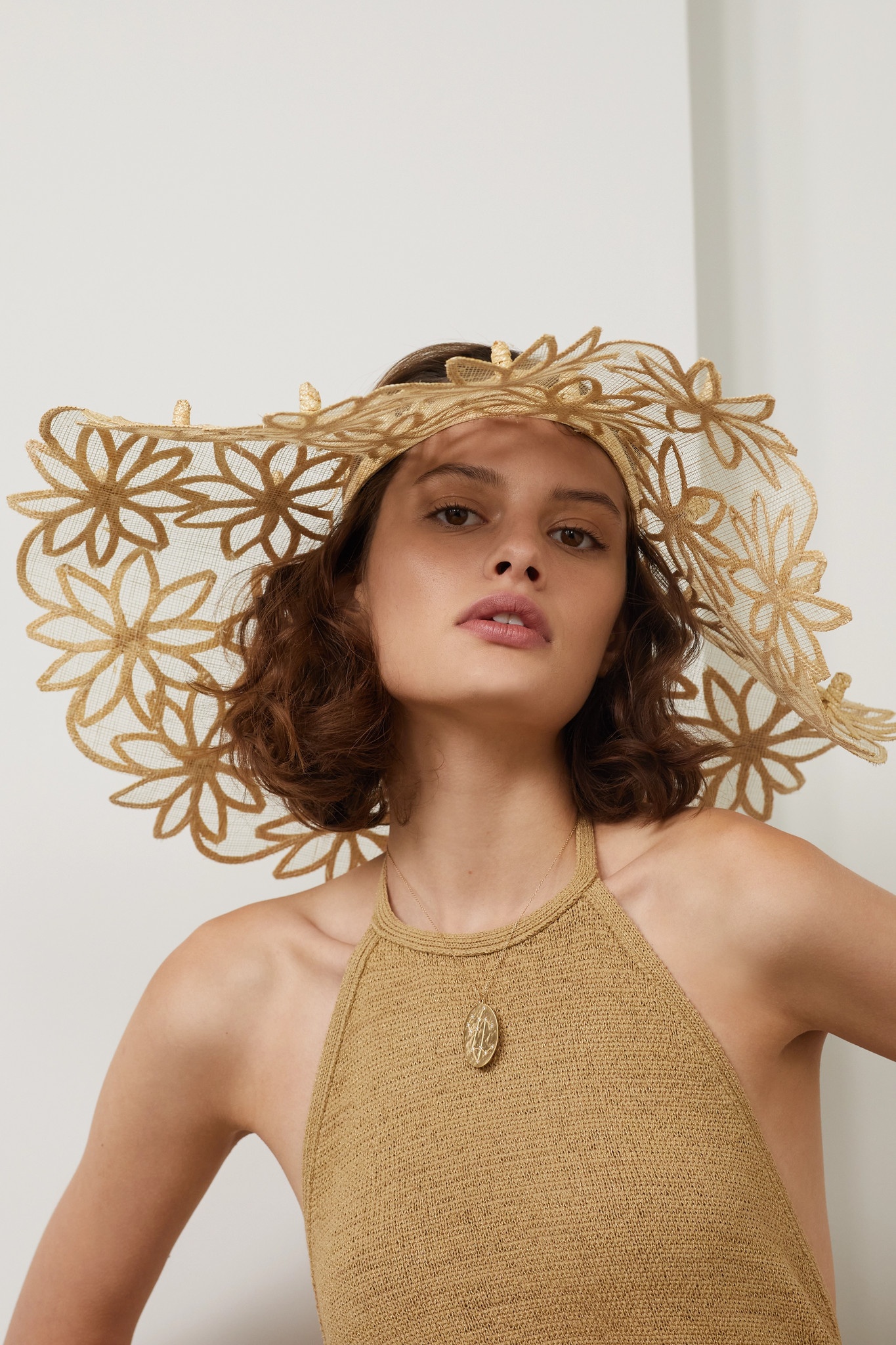 Lani appliquéd straw visor - 2