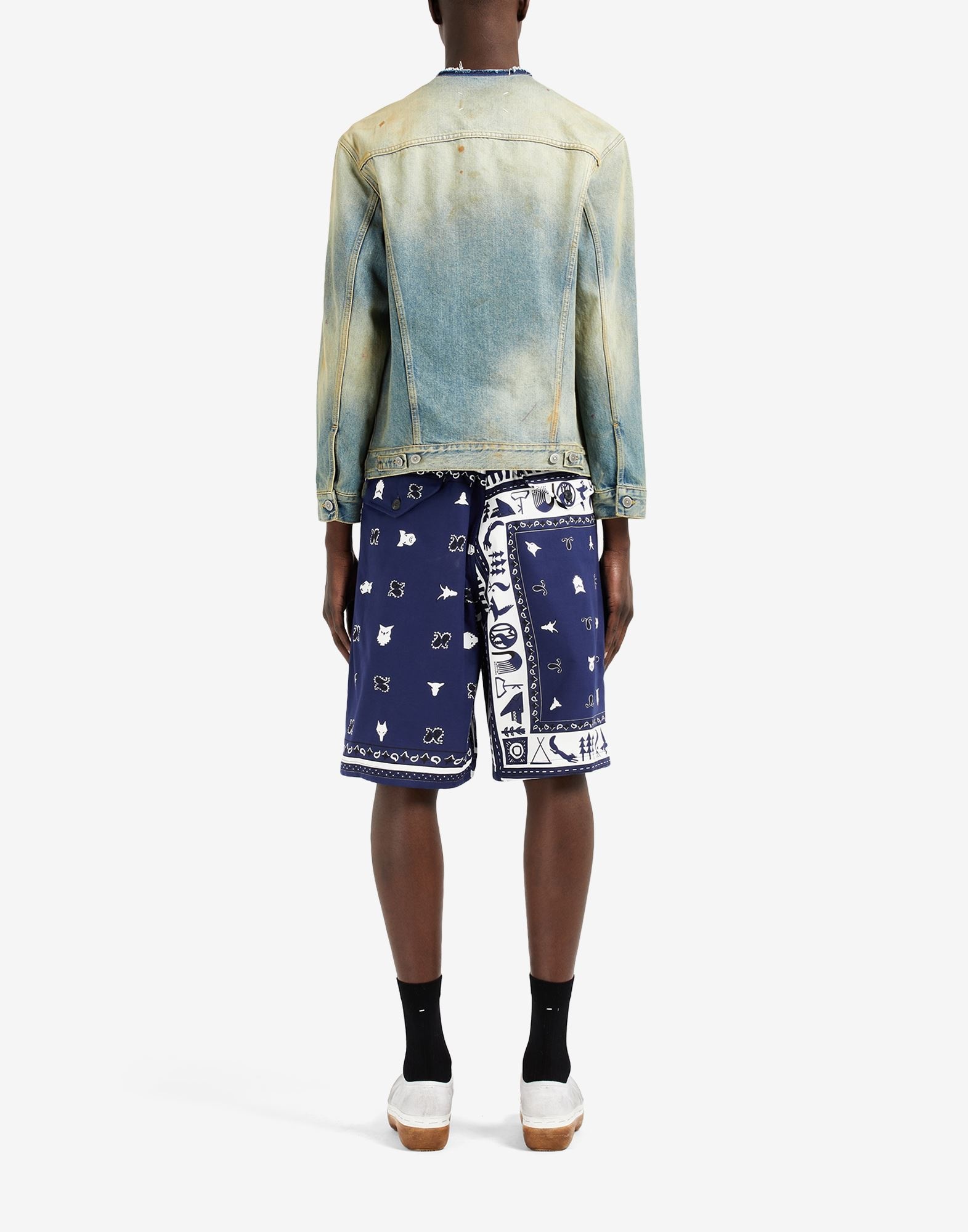 Décortiqué collar denim jacket - 4