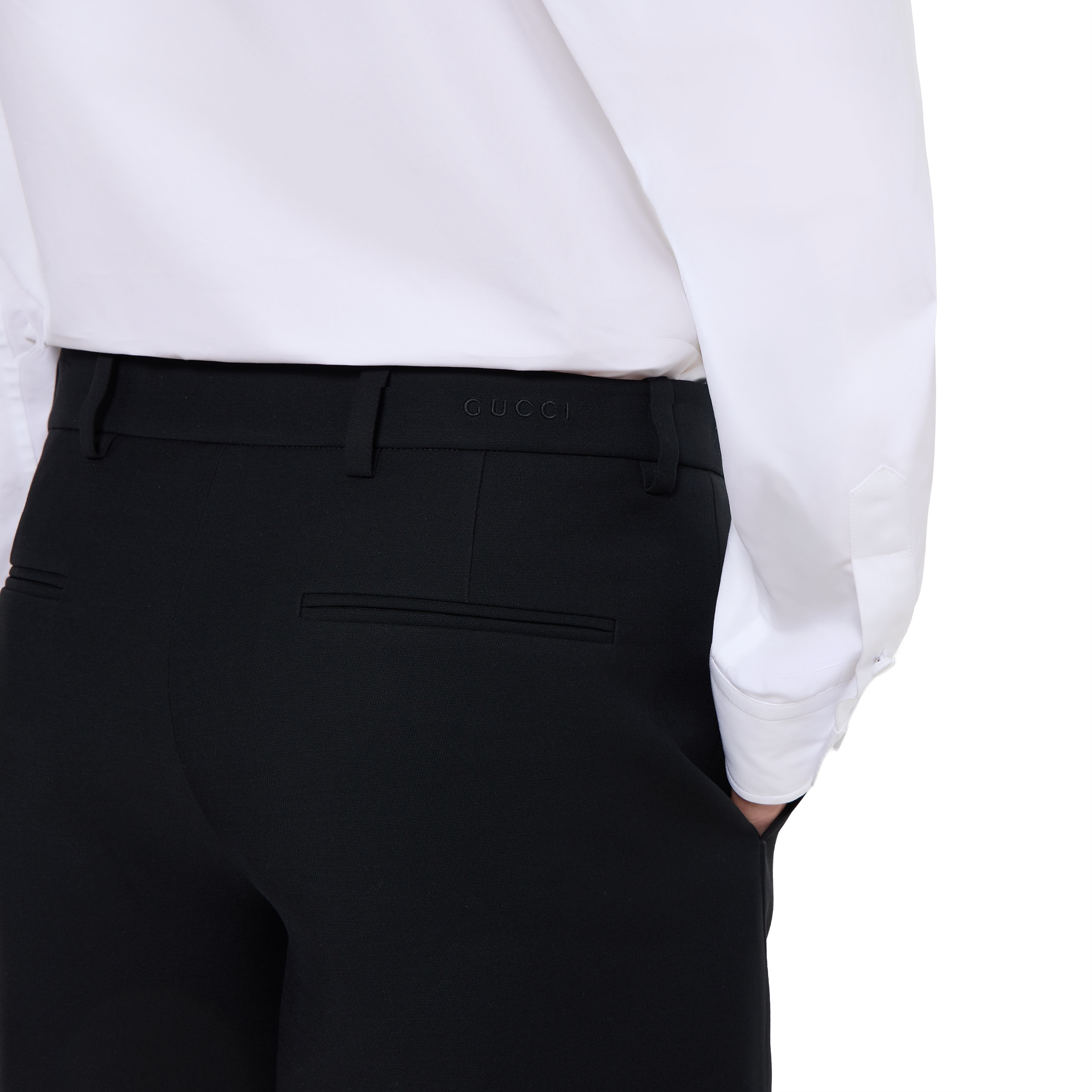 Wool silk shorts with embroidery - 5