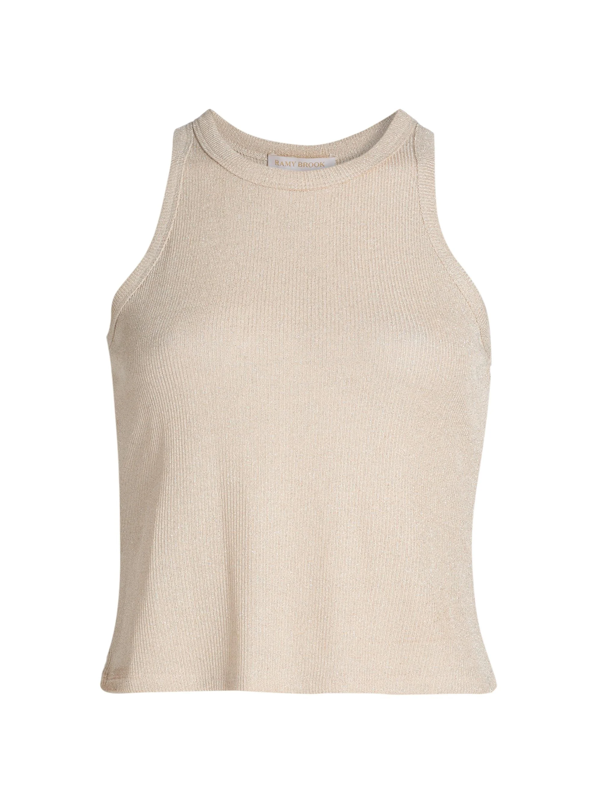 Women's Ella Metallic Knit Tank Top - Gold - 1