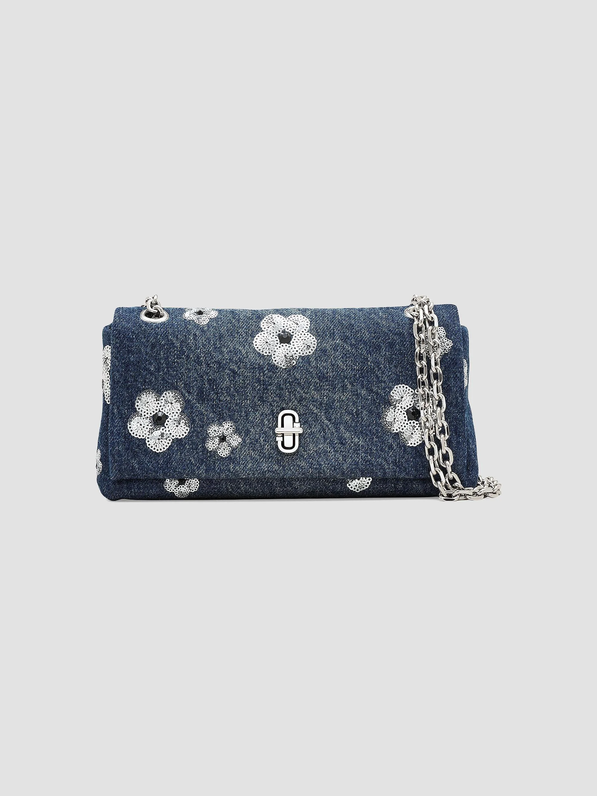 Women's The Sequin Daisy Denim Dual Chain Wallet - Denim - 1