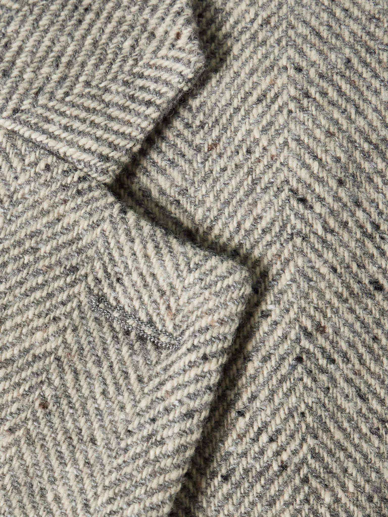 Wool and silk-blend herringbone blazer Gray - 5