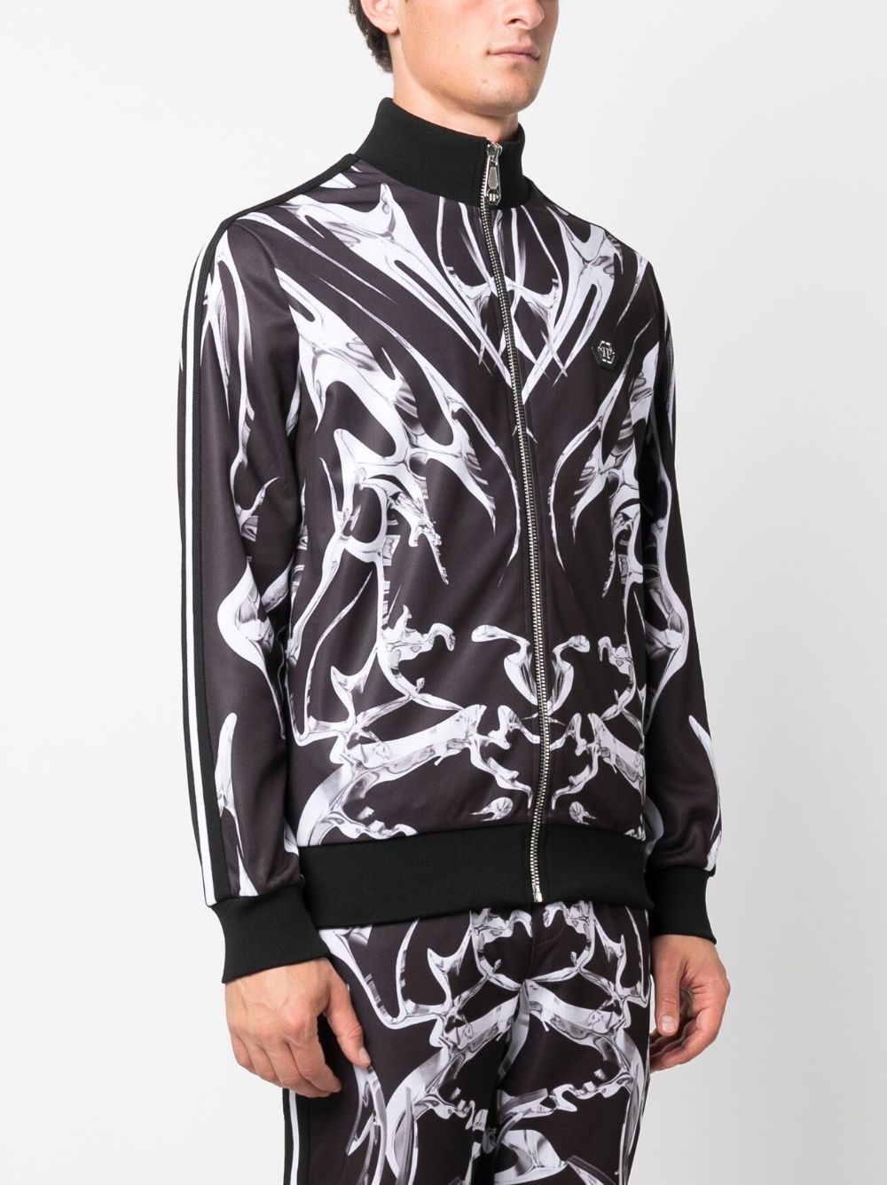 graphic-print zip-up jacket - 3