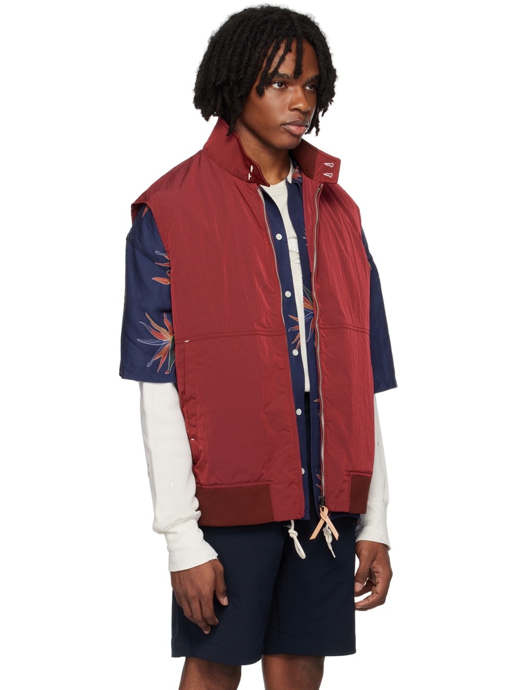 Red Zip-Up Vest - 2