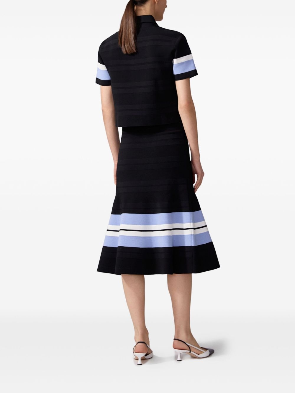 stripe-detail polo top - 3