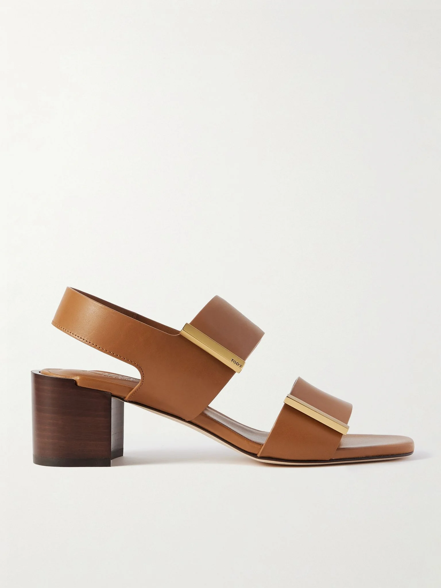 Leather slingback sandals Tan - 1