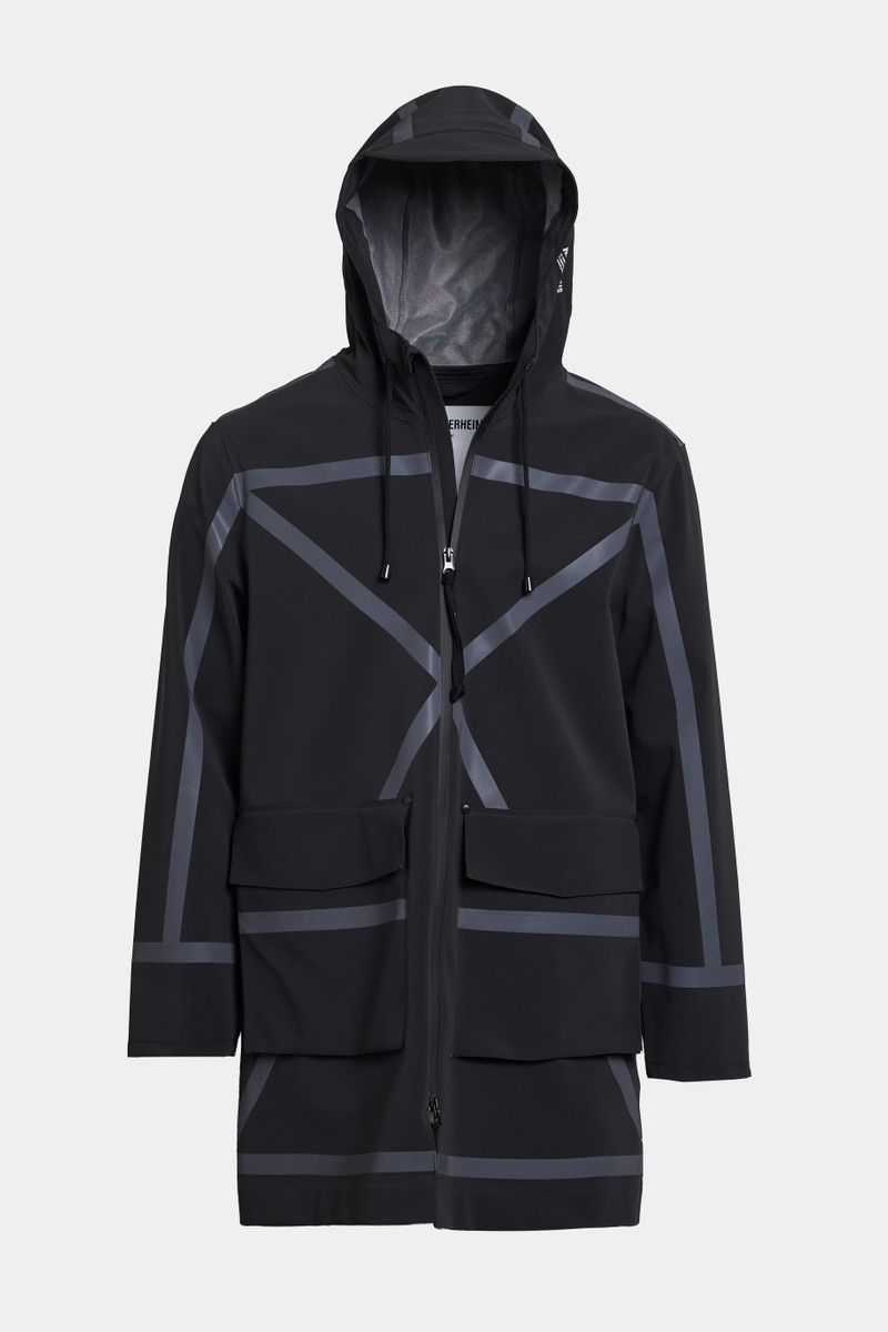 Stutterheim Stockholm Tape Matte Raincoat Black outlook