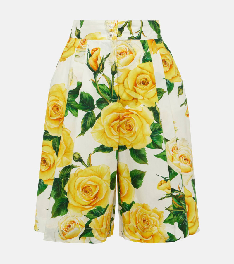 Floral cotton Bermuda shorts - 1