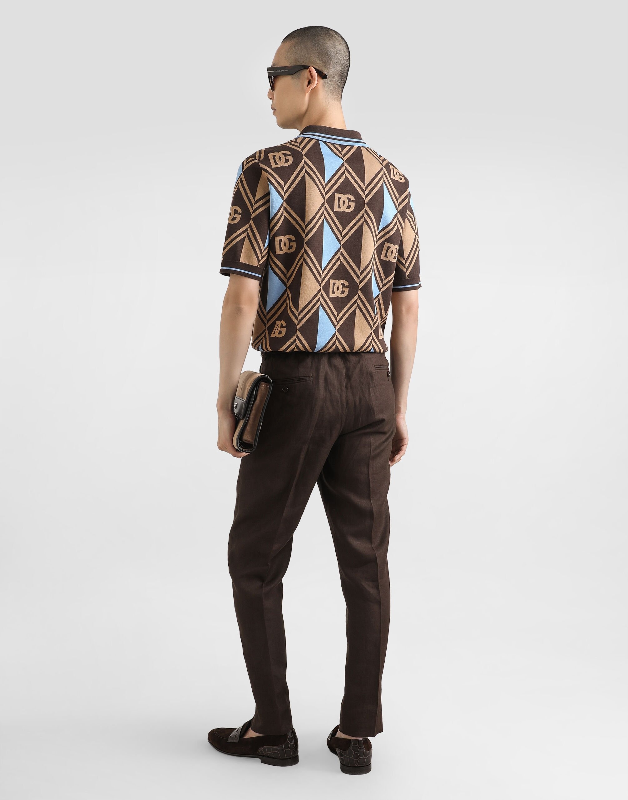 Cotton-jacquard piqué polo shirt - 3