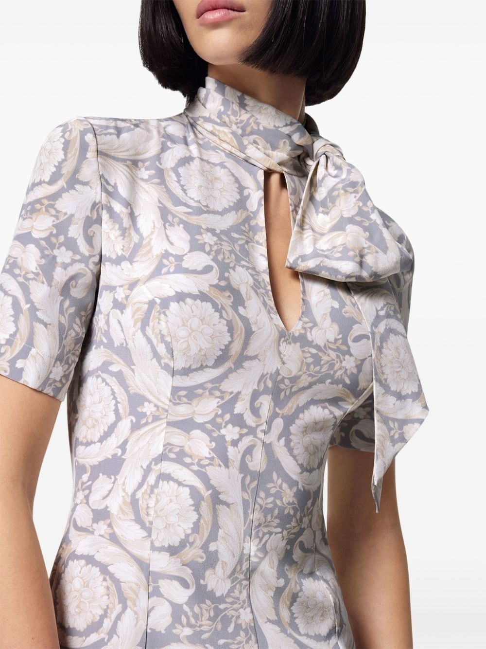 Barocco LavalliÃ¨re silk midi dress - 4