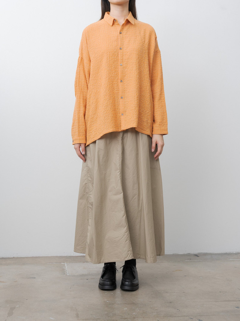 ICHI Antiquités W/C Gingham Shirt - Orange x Mocha outlook
