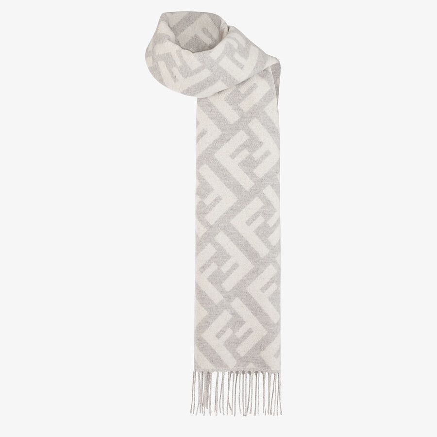 Pale gray cashmere scarf - 2