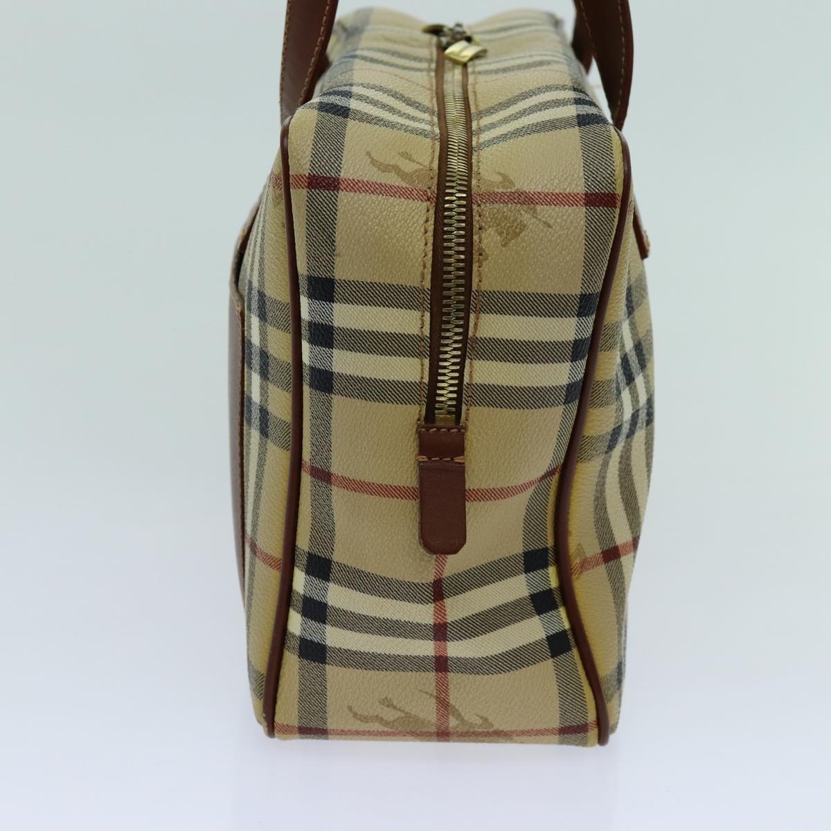 Burberry Nova Check Shoulder Bag Pvc Leather Beige - 3