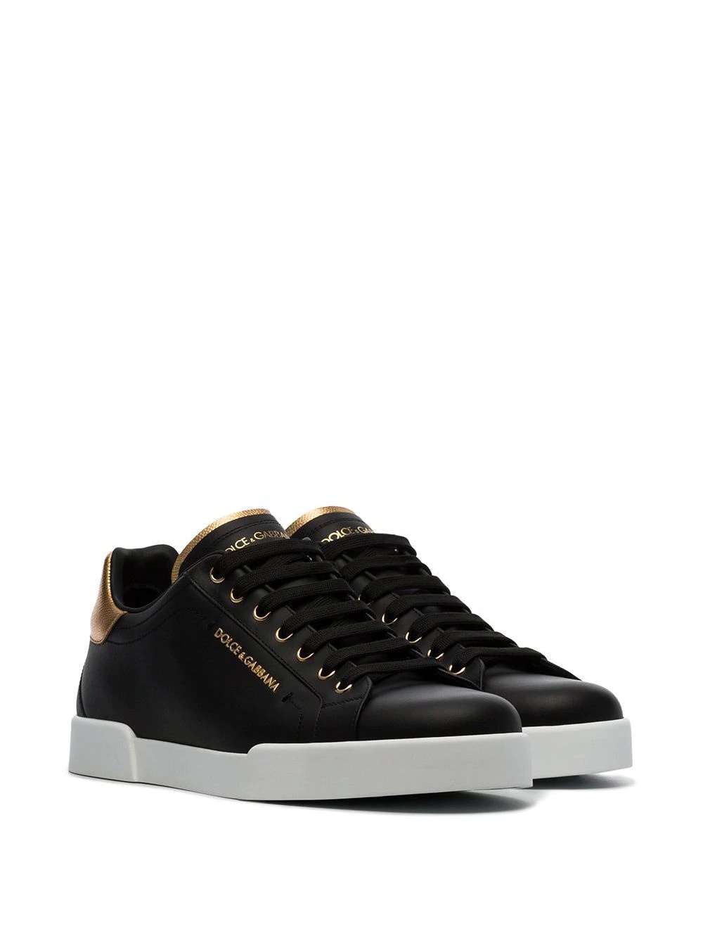 black Portofino low-top leather sneakers - 3