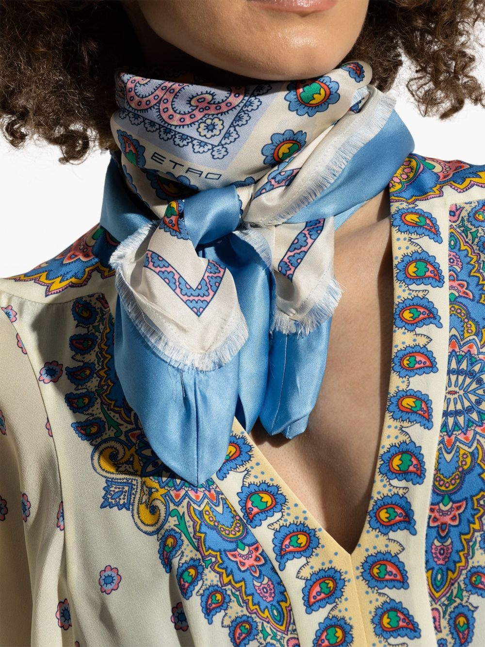 graphic print scarf - 4