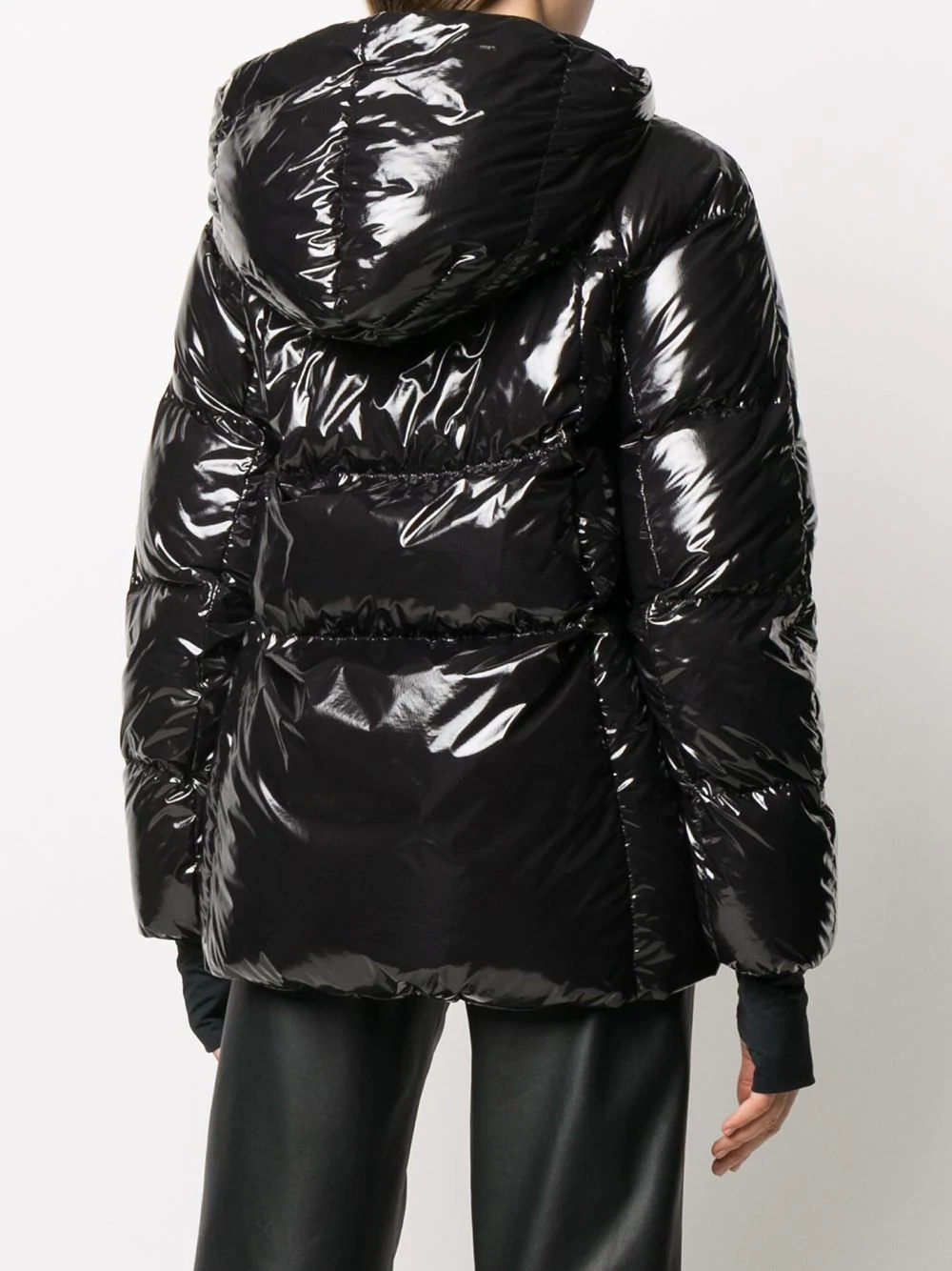 padded belted down jacket - 4