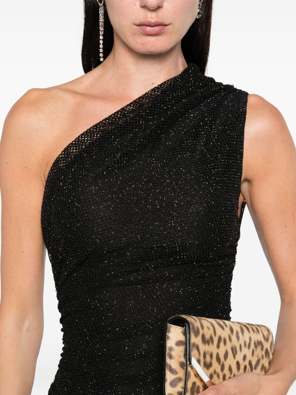 one-shoulder rhinestone-embellished dress - 5
