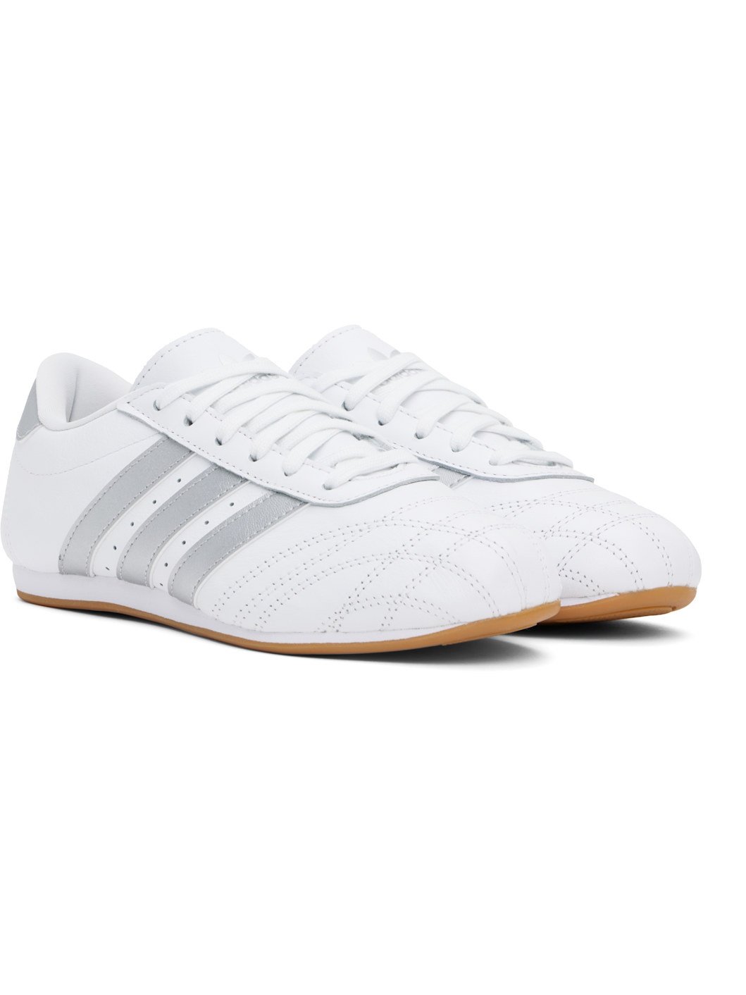 White & Silver Taekwondo Lace Sneakers - 4