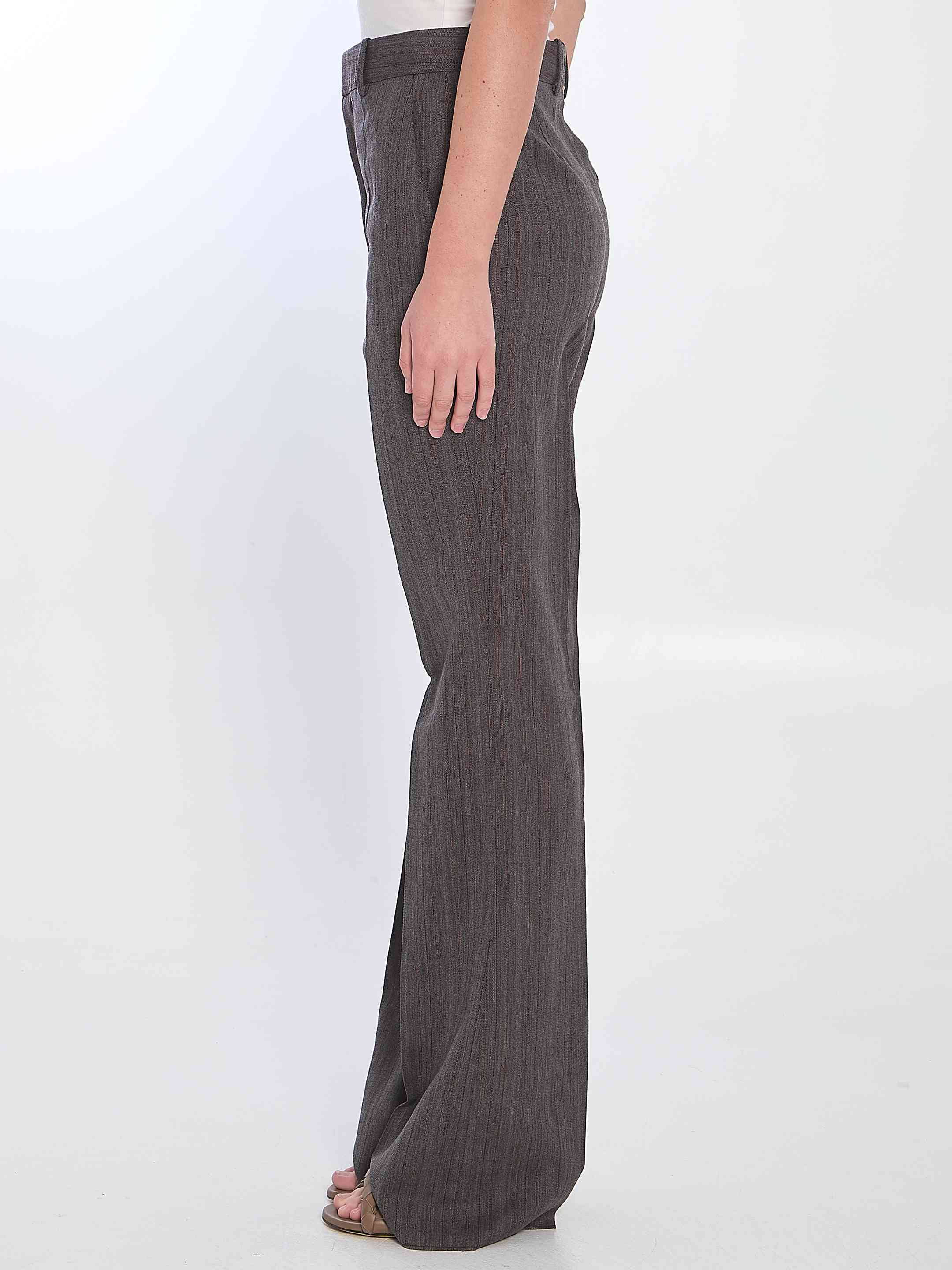 Bottega Veneta Women Wool Trousers With Thin Stripes - 3