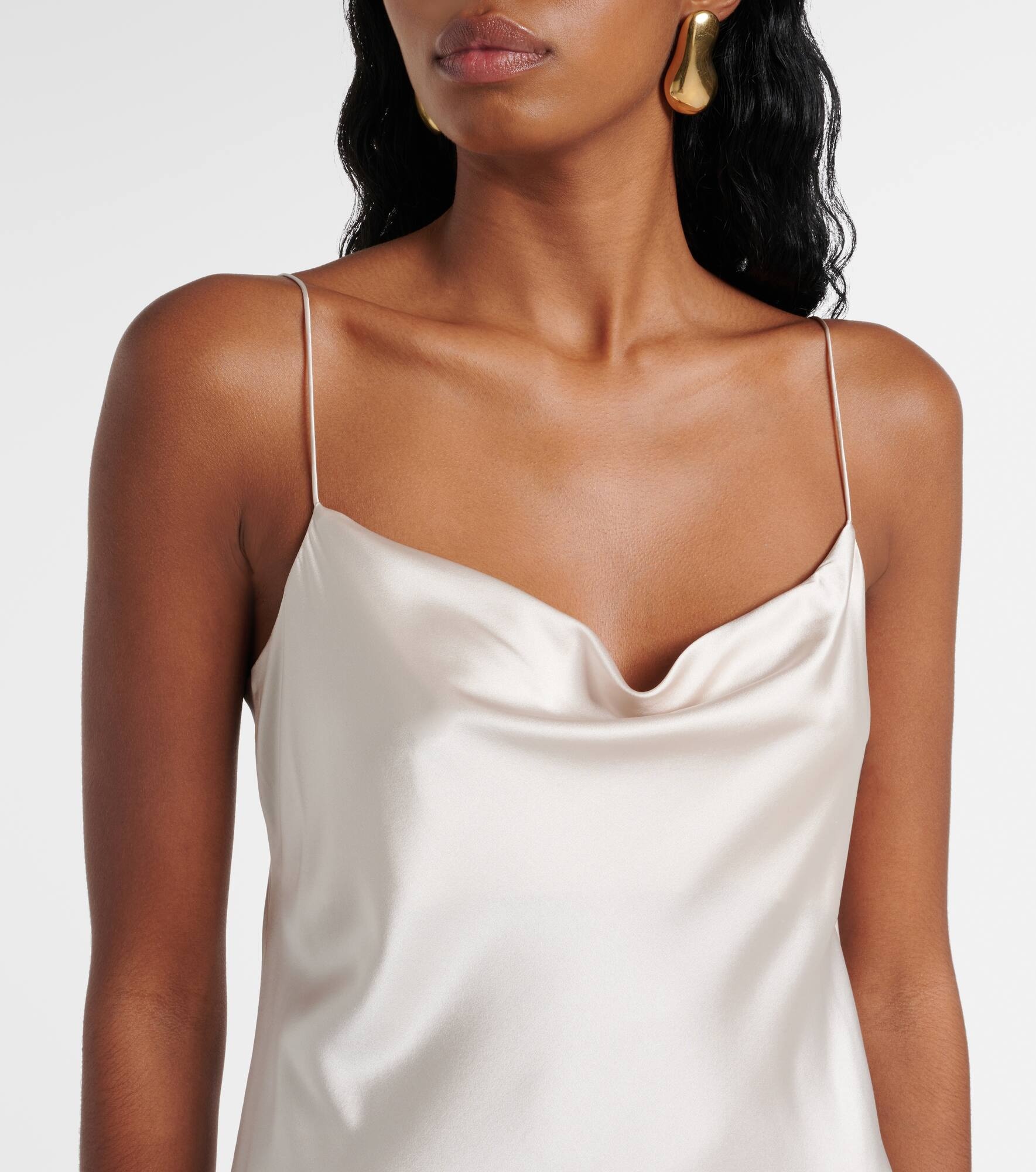 Sense Of Shine draped silk-blend slip dress - 4