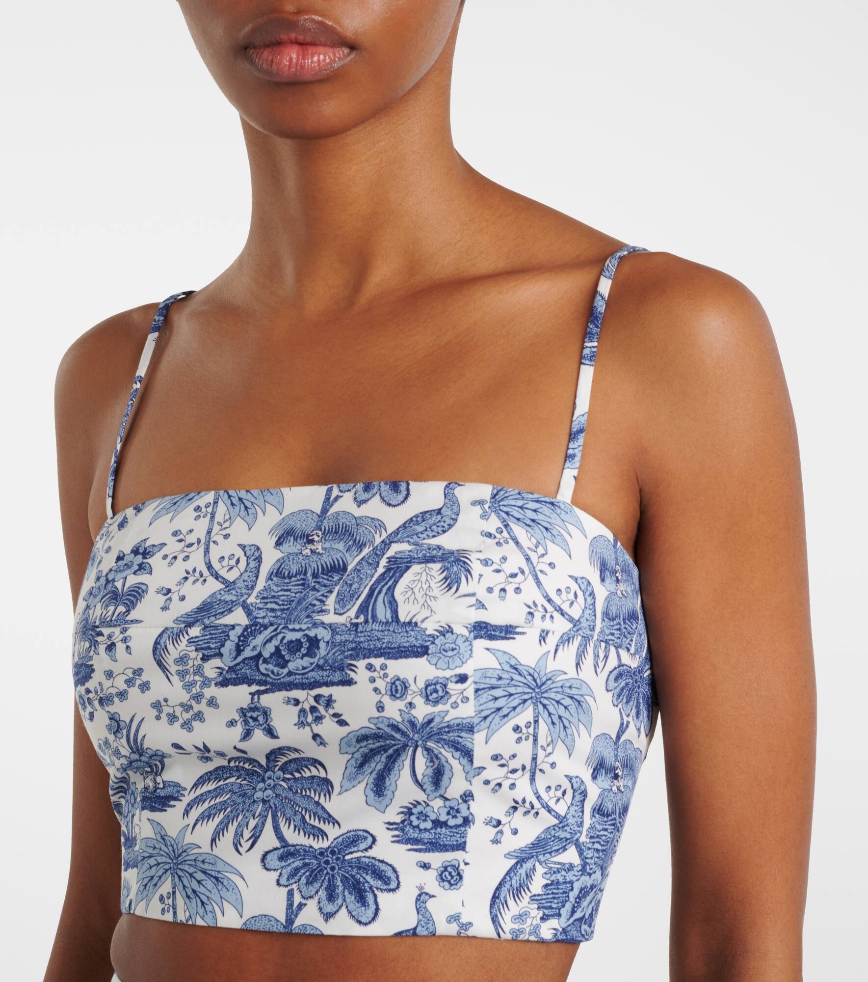 Federico printed cotton crop top - 4
