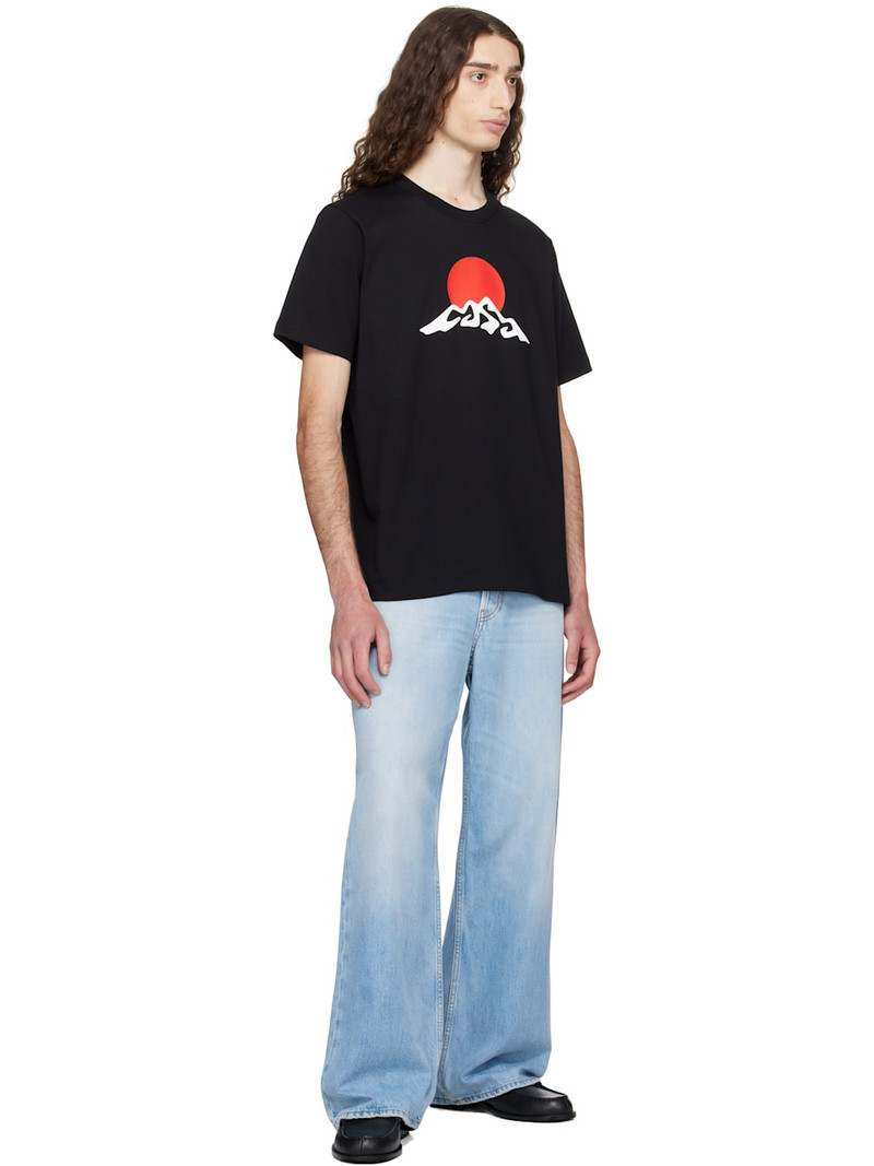 CASABLANCA Black Montagne Snow Print T-shirt outlook