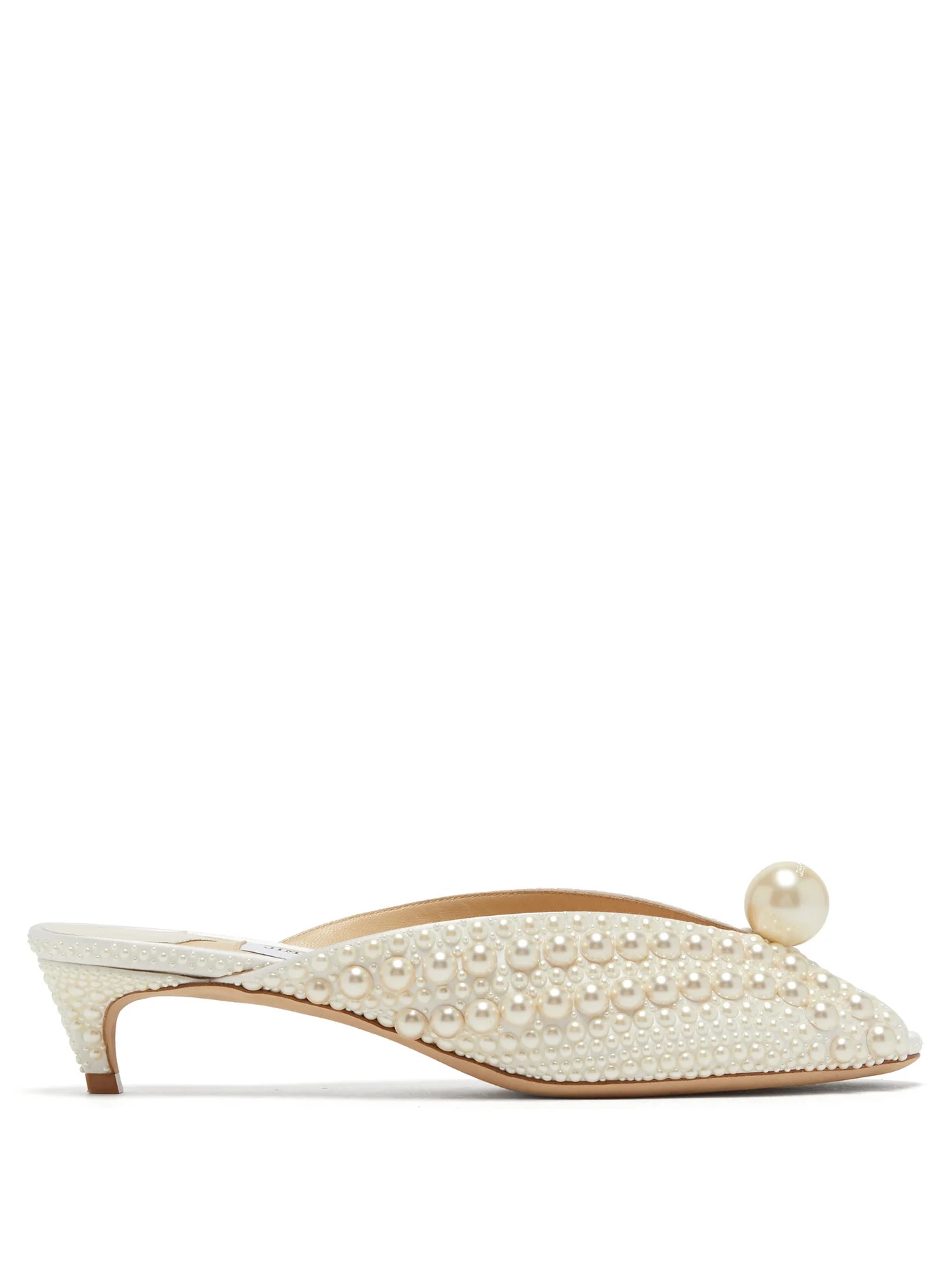 Samantha 35 faux pearl-embellished mules - 1