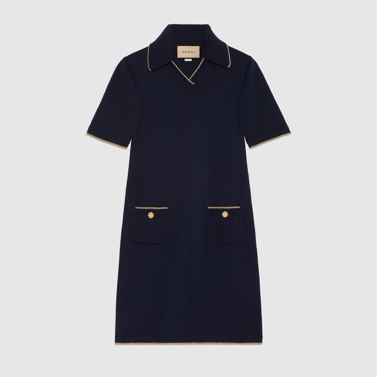 Knit cotton blend polo dress - 1