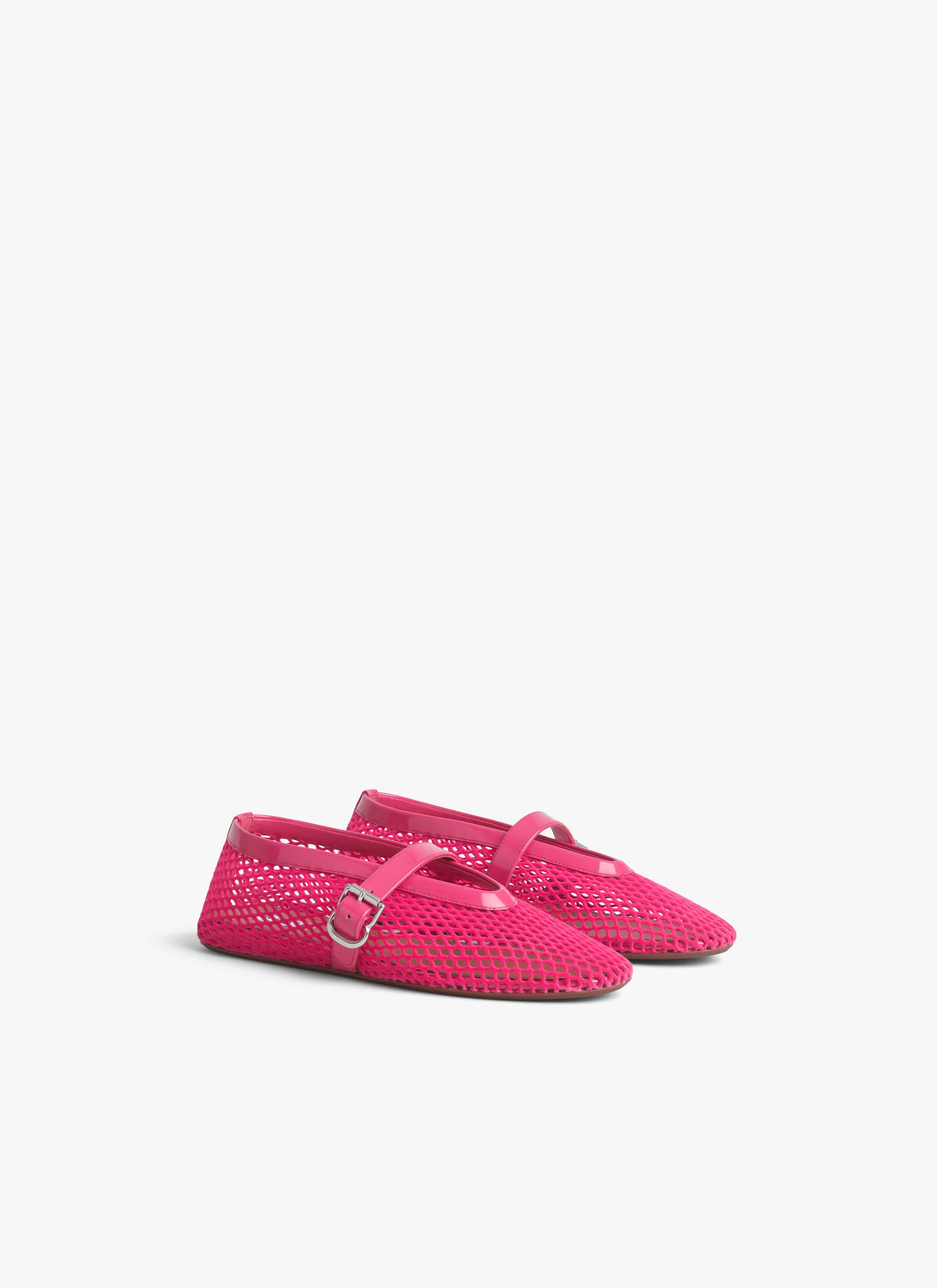 BALLET FLATS IN VELVET EFFECT FISHNET - 3