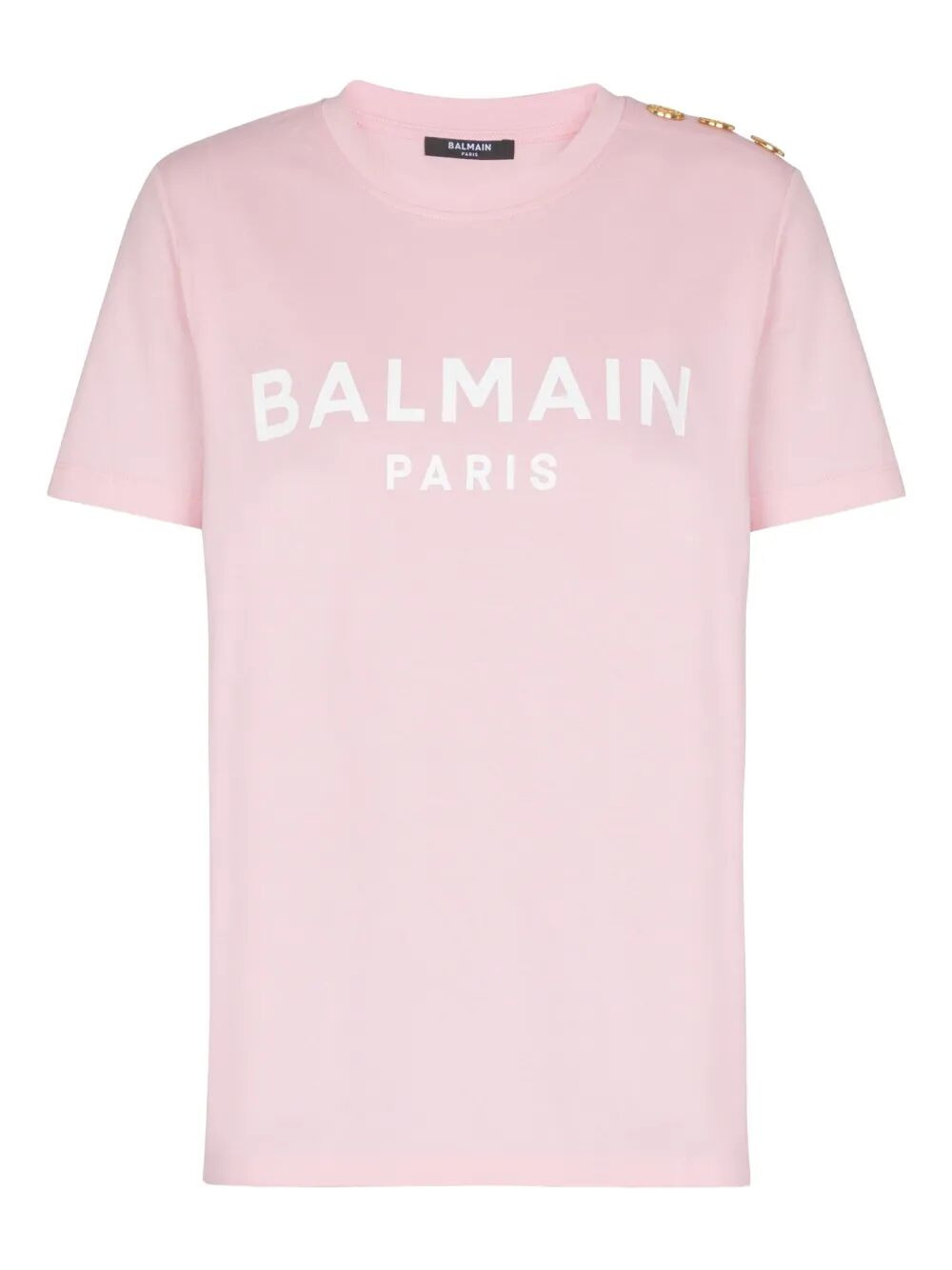 Balmain Women 3 Buttons Balmain Printed T-Shirt - 4