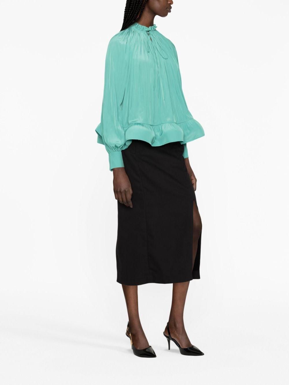 ruffled gathered blouse - 4