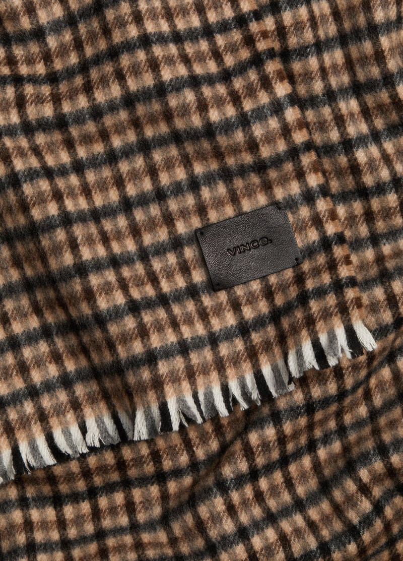 Vince Gingham Wool-Cashmere Oversized Wrap outlook