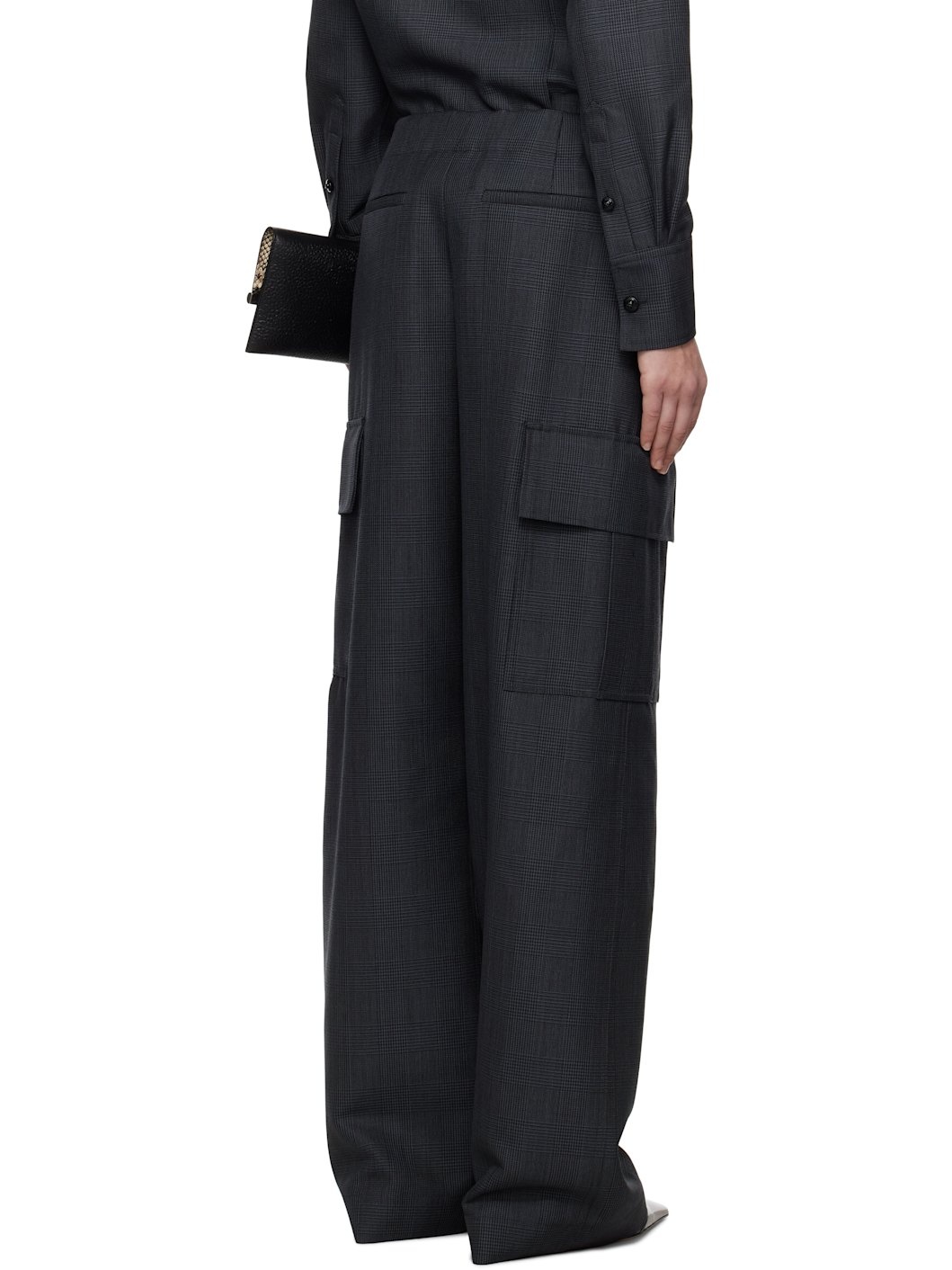 Gray Prince Of Wales Cargo Trousers - 3