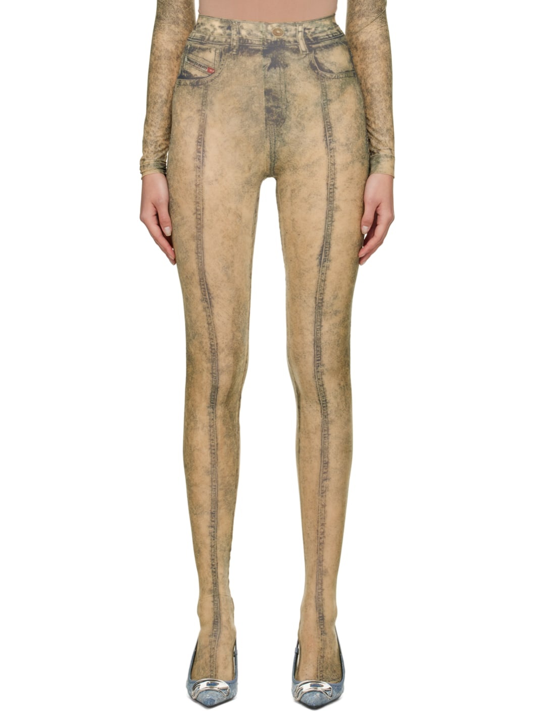 Beige P-Koll Leggings - 1