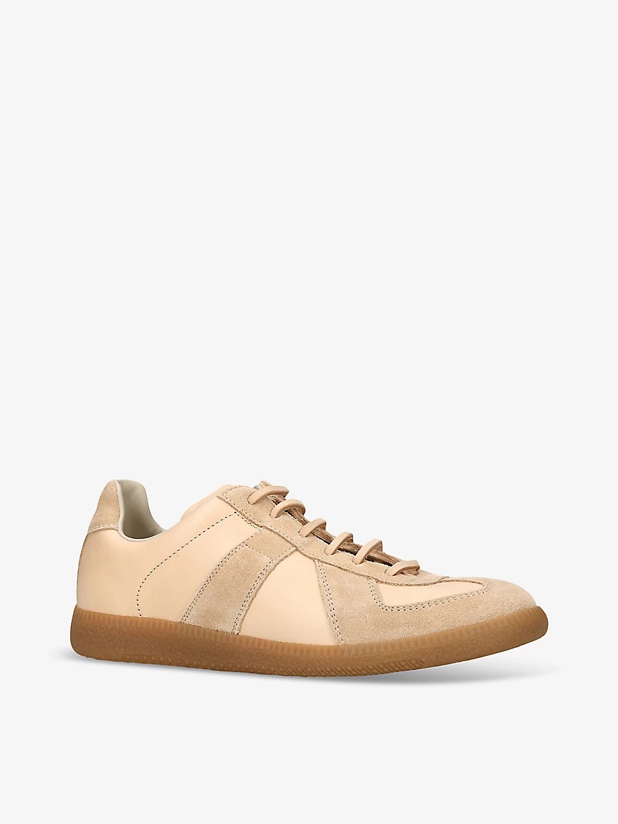 Replica panelled leather low-top trainers - 3