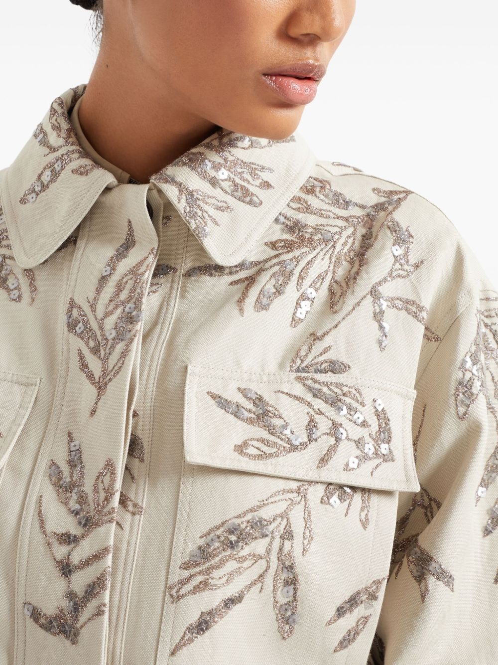 Herbarium-embroidered jacket - 5