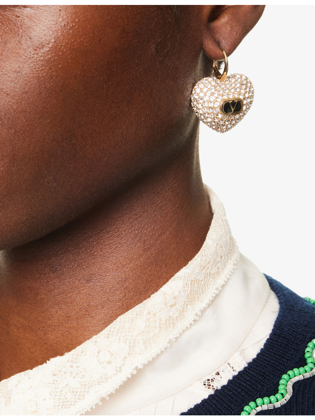 Coeur Royal Brass and Cubic Zirconia Drop Earrings - 2