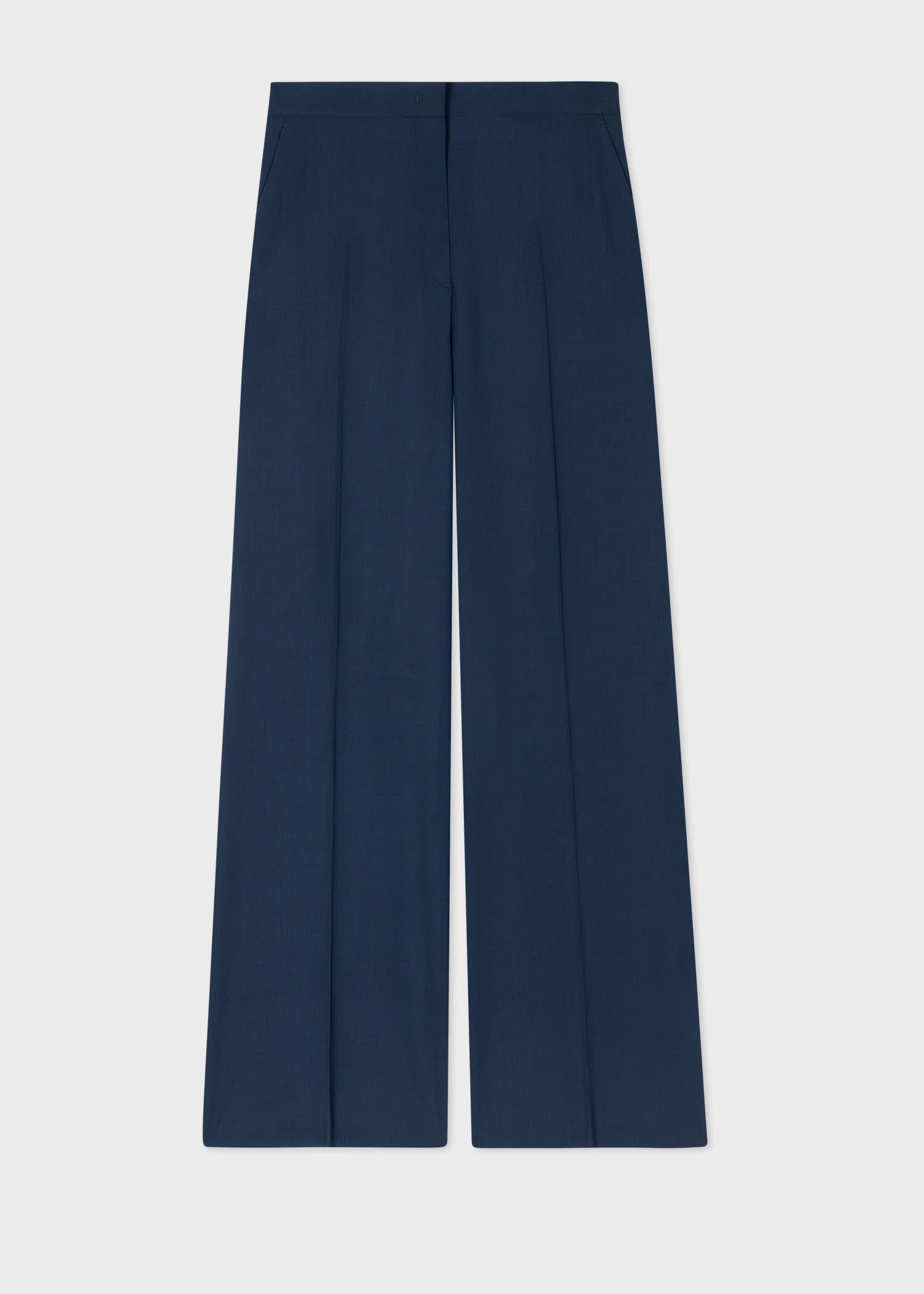 Wool-Hopsack Wide Leg Pants - 1
