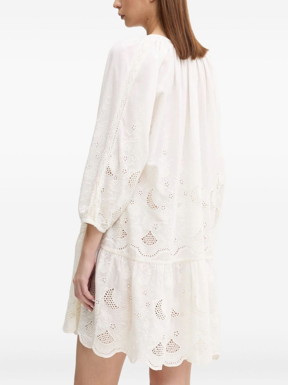 embroidered tiered dress - 2