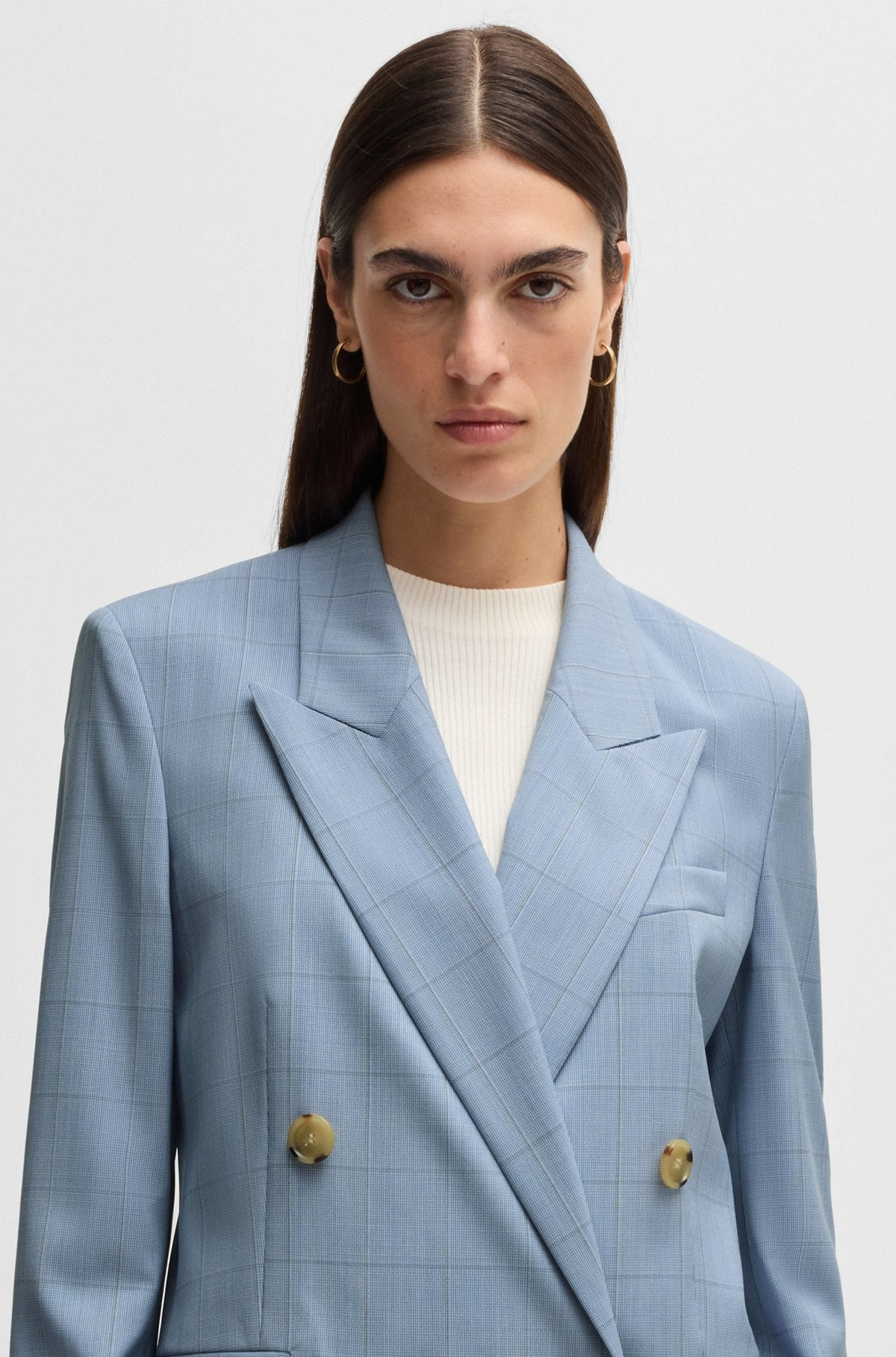 REGULAR-FIT SUIT JACKET IN CHECKED WOOL - 5