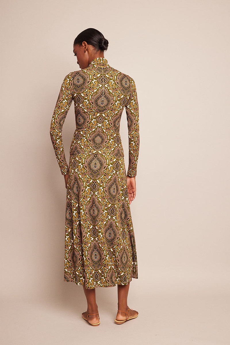Lyra Skirt A Button-Down Midi in Vintage-Inspired Motifs 3