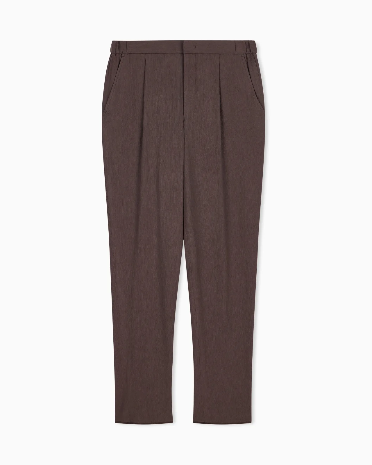 3D WRINKLE-EFFECT CRÊPE FABRIC TROUSERS - 1