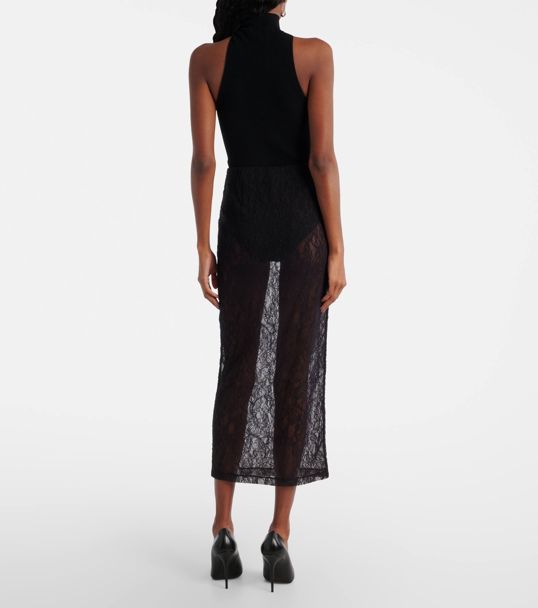 Sheer lace midi skirt - 3