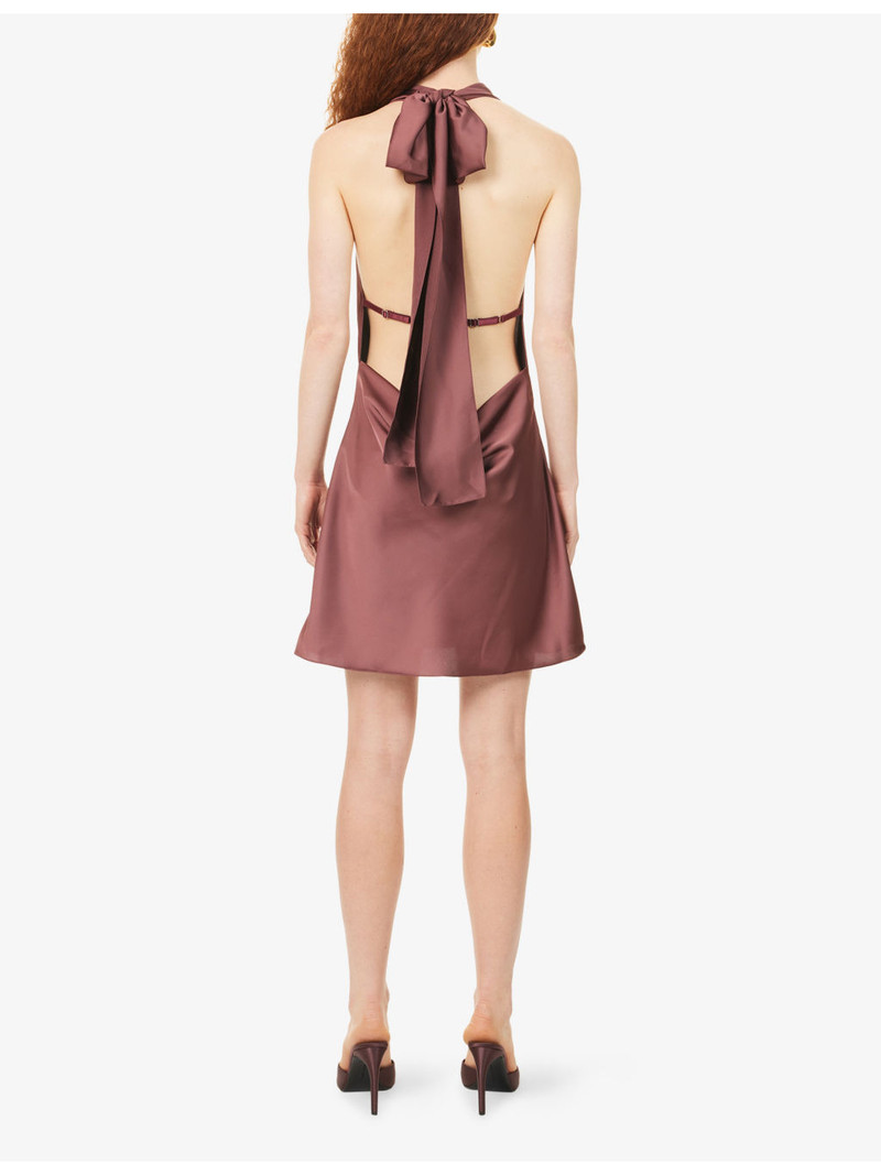 Margaret Draped Satin Mini Dress 4
