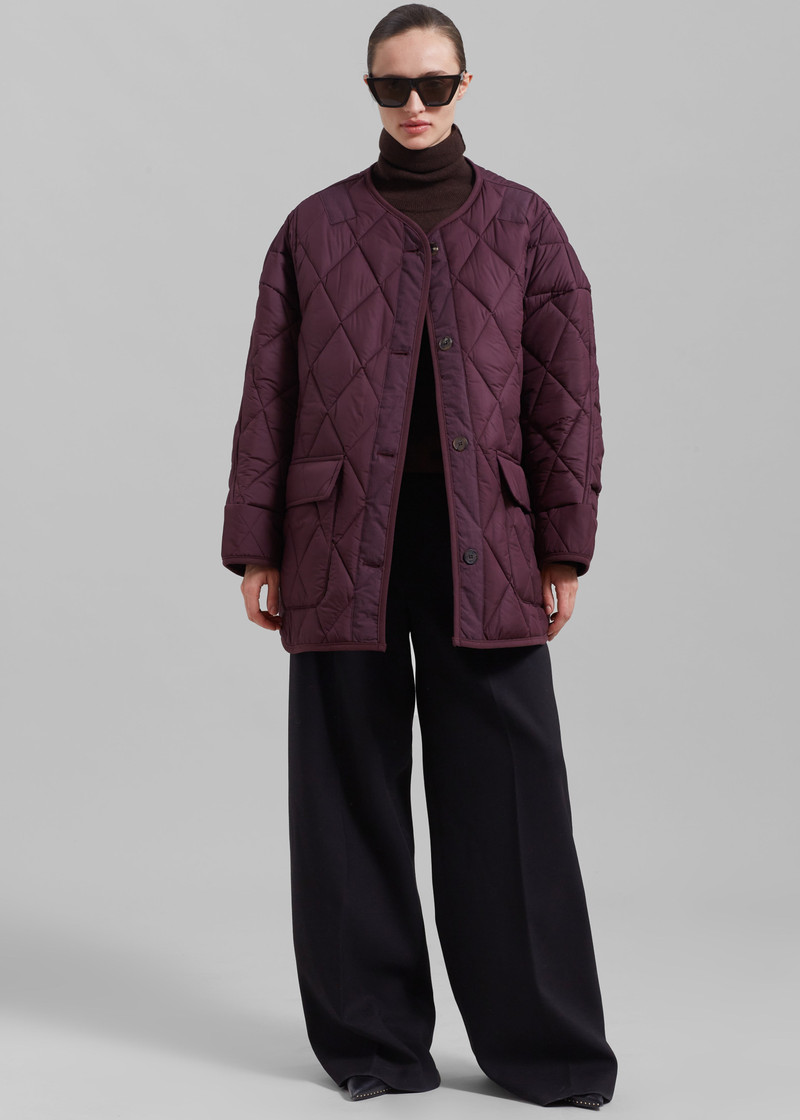 Teddy Quilted Jacket - Burgundy 10
