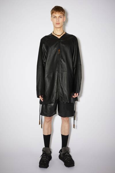 Acne Studios Tumbled leather coat - Black outlook