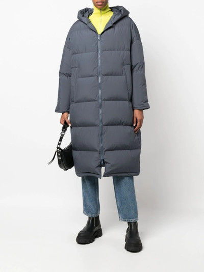 Yves Salomon long-length hooded puffer coat outlook