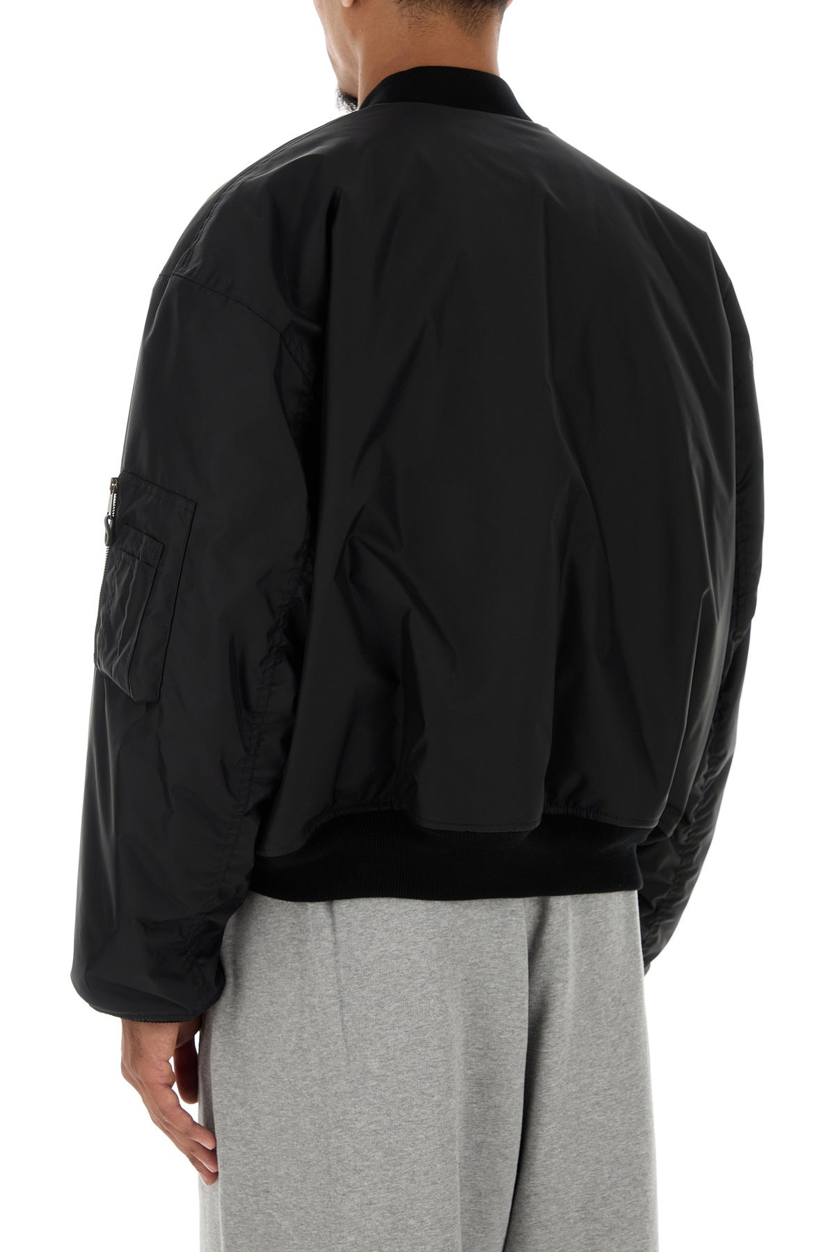 Black nylon bomber jacket - 4