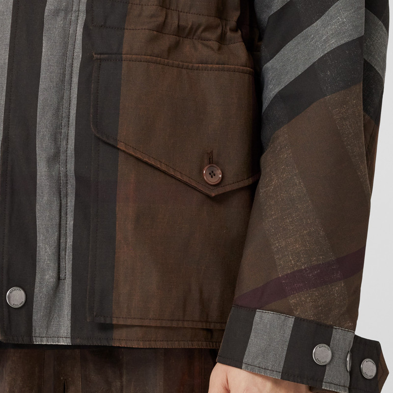 Check Cotton Blend Field Jacket 3